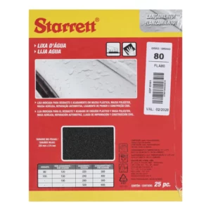Starrett FLA80 Papel de Lija de agua 225,0X275,0 mm Grano 80